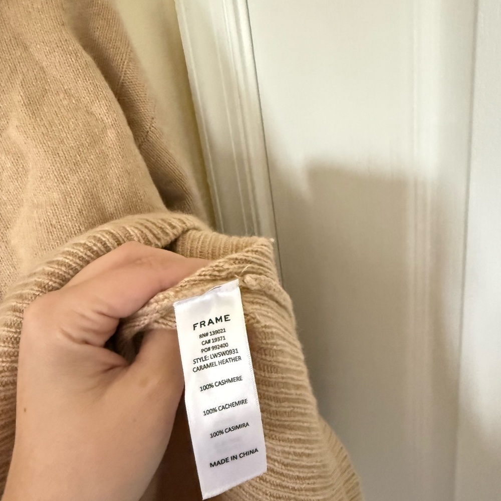 Frame Tan Cashmere Turtleneck Sweater - Picture 7 of 7